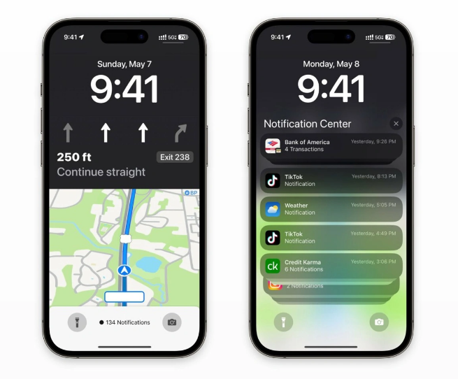 承德苹果维修服务分享iOS17锁屏地图导航半屏显示长什么样 
